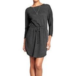 Old Navy Gray Drapey Terry Tie Waist Dress Medium